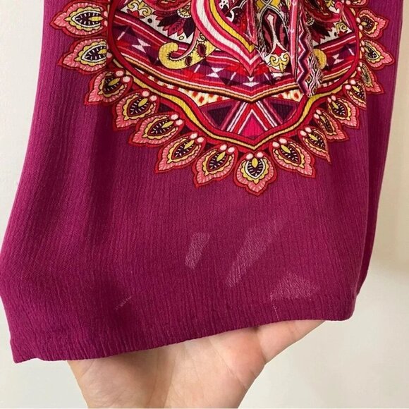 Xhilaration Boho Paisley Print Spaghetti Strap Loose 90s Tank Top Size XS - Picture 3 of 15